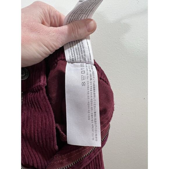 Hollister Women’s Pleated Corduroy Pants Size 27 S Burgundy Grandpacore Preppy - Picture 5 of 8
